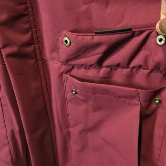 LEDUNTINO “Find Your Own Way” Red Faux Fur Hood Winter Coat Mens Sz XL Layering - Picture 9 of 16